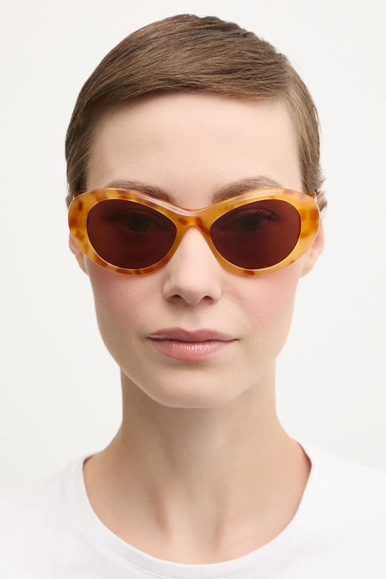 Jacquemus okulary przeciwsłoneczne ROND JAC107C5SUN brązowy