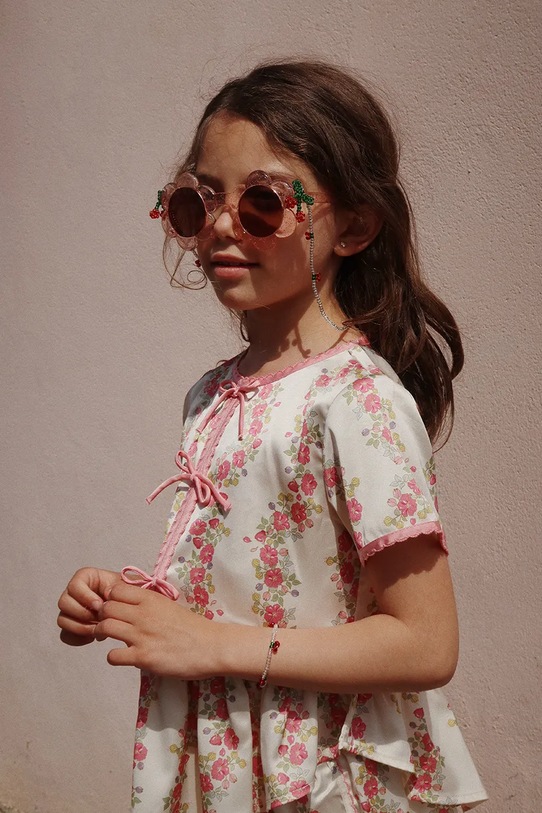 Konges Sløjd lanț de ochelari pentru copii SUNGLASSES BEAD CHAIN CHERRY KS102829