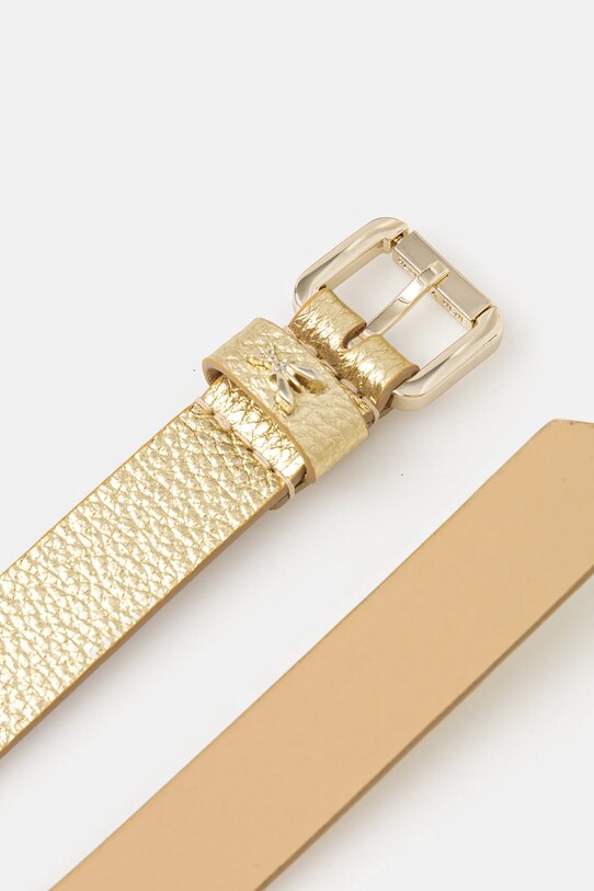Kožený pásek Patrizia Pepe 8W0047.L138 zlatá SS25