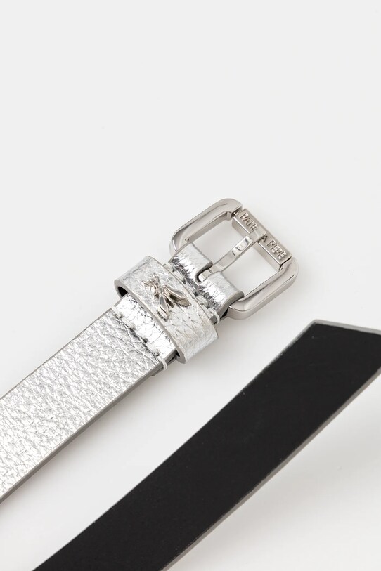 Kožený pásek Patrizia Pepe 8W0047.L138 stříbrná SS25