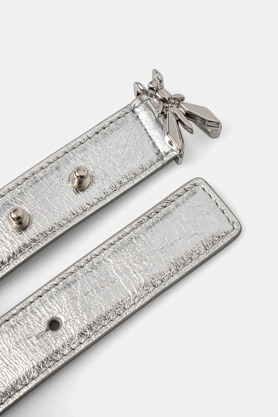 Кожаный ремень Patrizia Pepe 8W0052.L041 серебрянный SS25