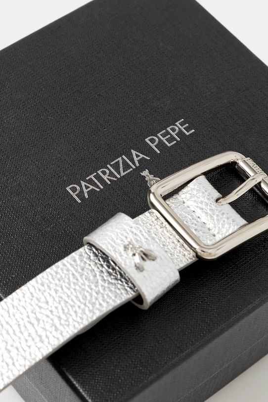 Аксесуари Шкіряний ремінь Patrizia Pepe 8W6408.L138 срібний