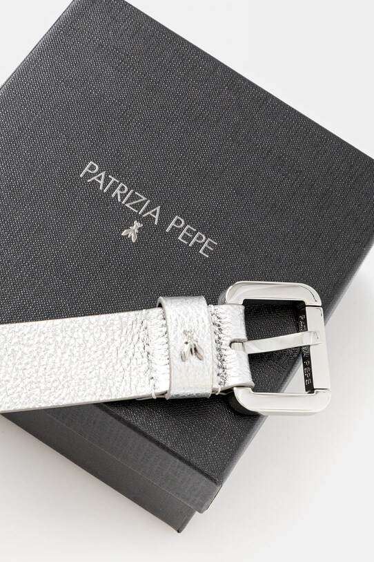 Аксесуари Шкіряний ремінь Patrizia Pepe 8W8684.L138 срібний