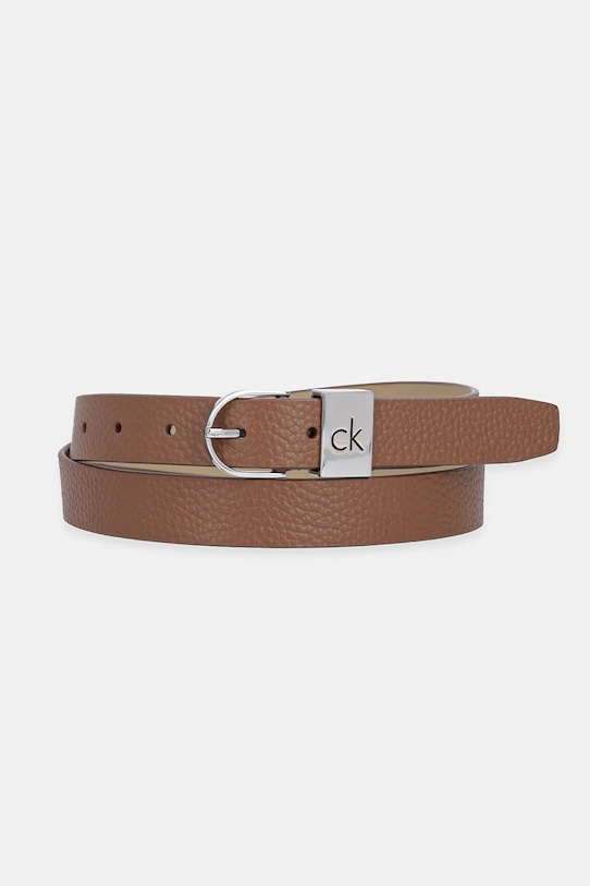 Δερμάτινη ζώνη Calvin Klein καφέ K60K612856