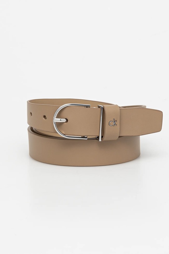 Calvin Klein pasek skórzany beżowy K60K612861