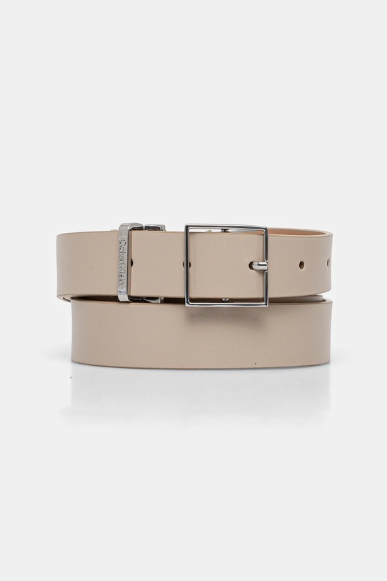 Calvin Klein pasek skórzany beżowy K60K612866