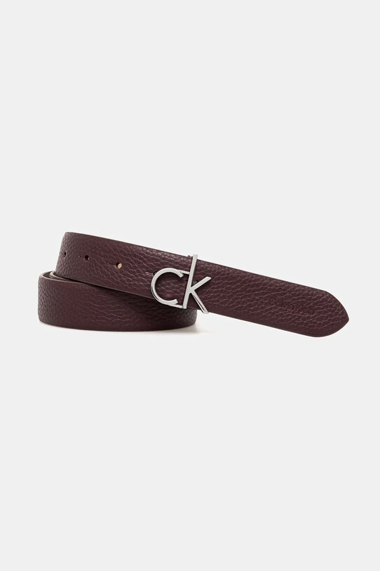 Kožený opasok Calvin Klein burgundské K60K613073