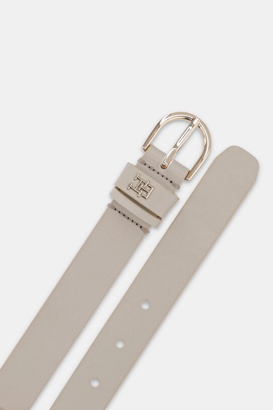 Kožený opasok Tommy Hilfiger AW0AW16836 béžová SS25