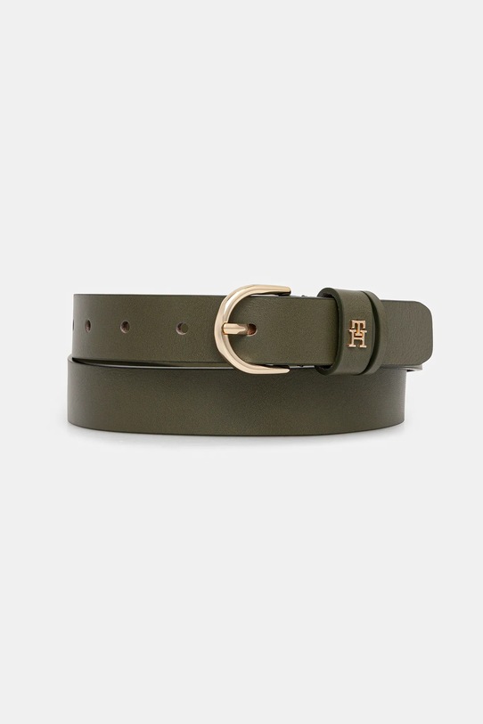 Kožený pásek Tommy Hilfiger zelená AW0AW16836