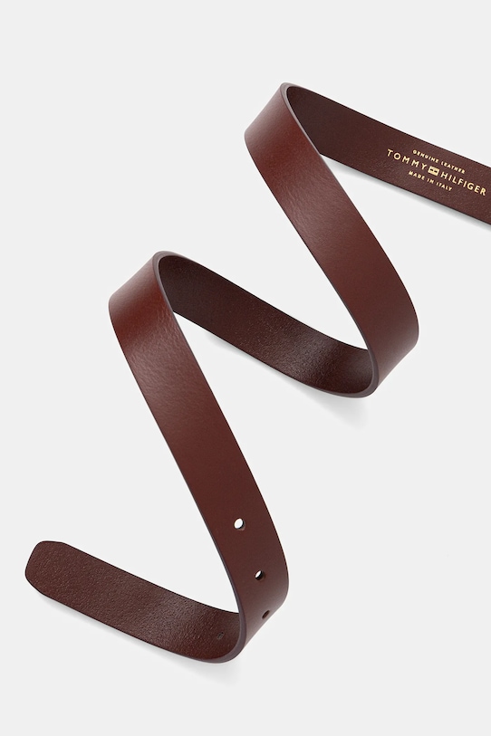 Kožený pásek Tommy Hilfiger AW0AW16836 burgundské NC25