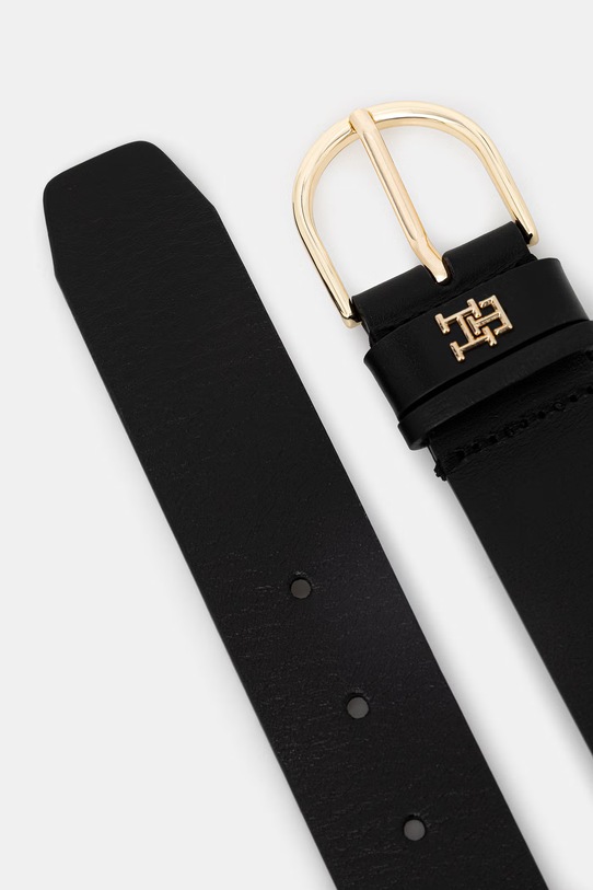 Kožený opasok Tommy Hilfiger AW0AW16837 čierna SS25