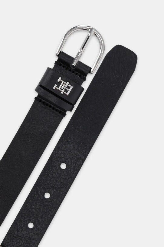 Kožený opasok Tommy Hilfiger AW0AW17279 čierna AW25