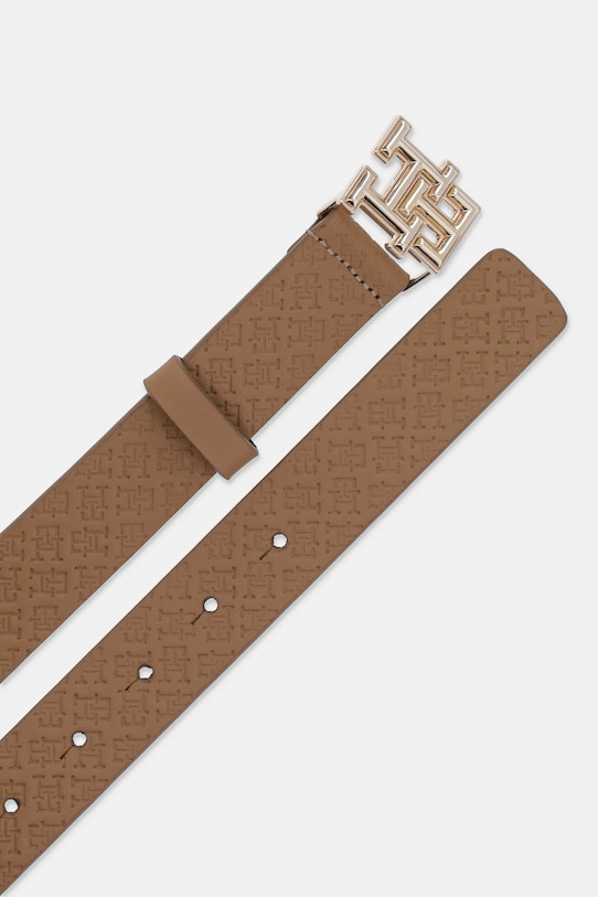 Tommy Hilfiger pasek skórzany AW0AW17354 beżowy SS25