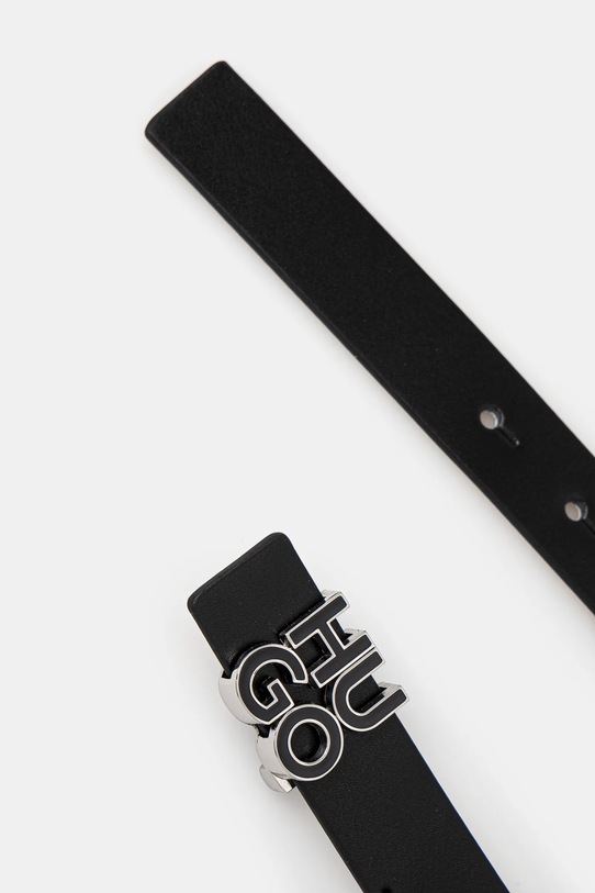 HUGO pasek skórzany 50529613 czarny SS25