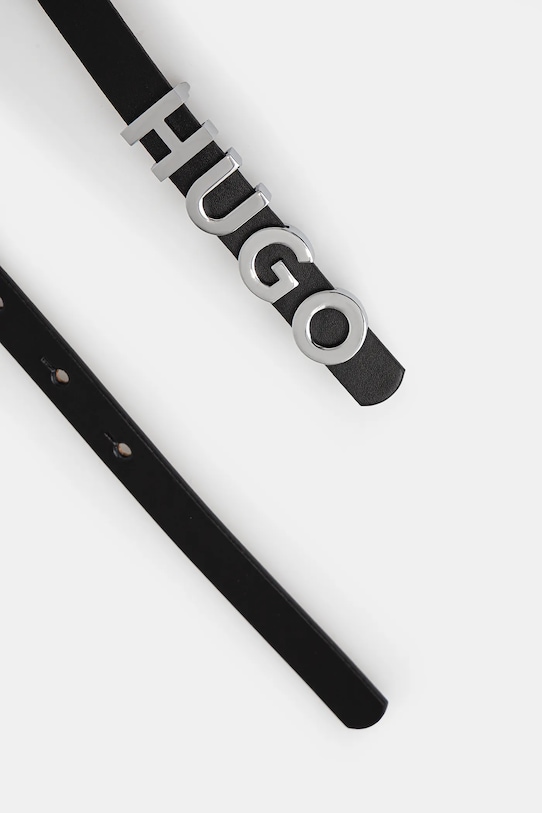 Kožený opasok HUGO 50536876 čierna SS25