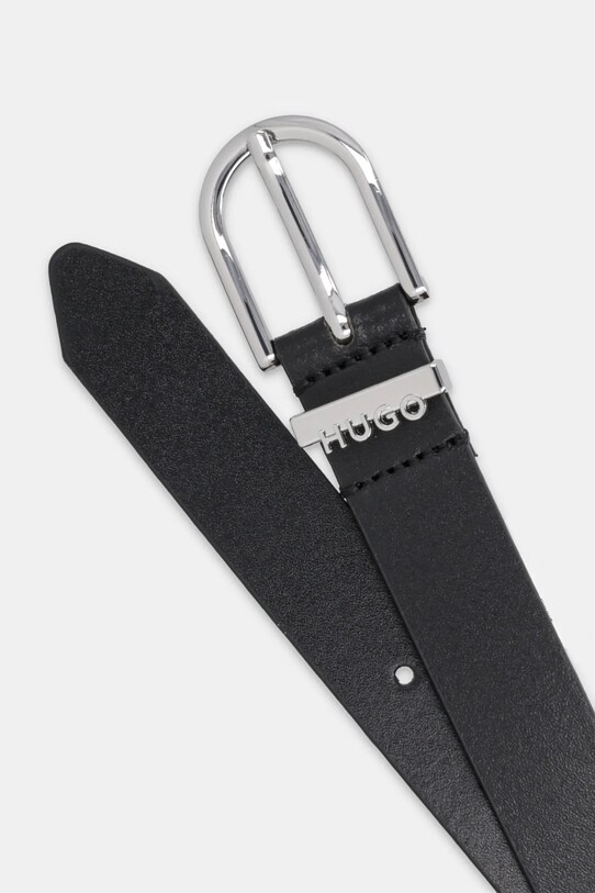 HUGO pasek skórzany 50537156 czarny SS25