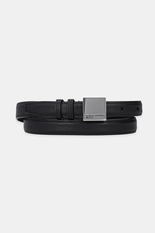Karl Lagerfeld Jeans pasek imitacja skóry licowej czarny A1W33125