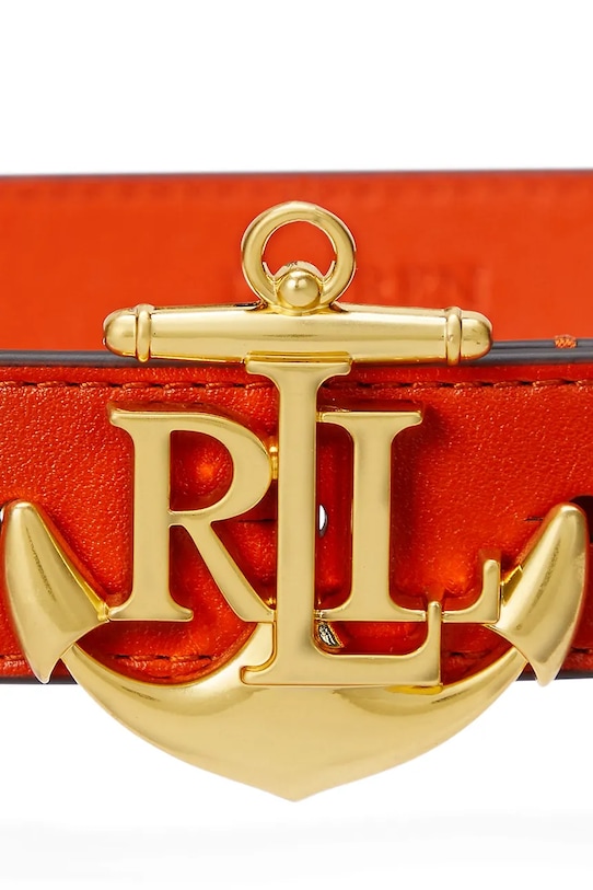 Kožený pásek Lauren Ralph Lauren 412957004 oranžová SS25