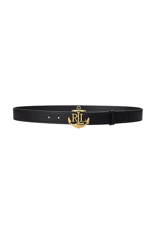 Lauren Ralph Lauren pasek skórzany czarny 412957004