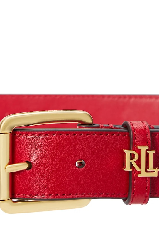 Lauren Ralph Lauren pasek skórzany 412968765 czerwony AW25