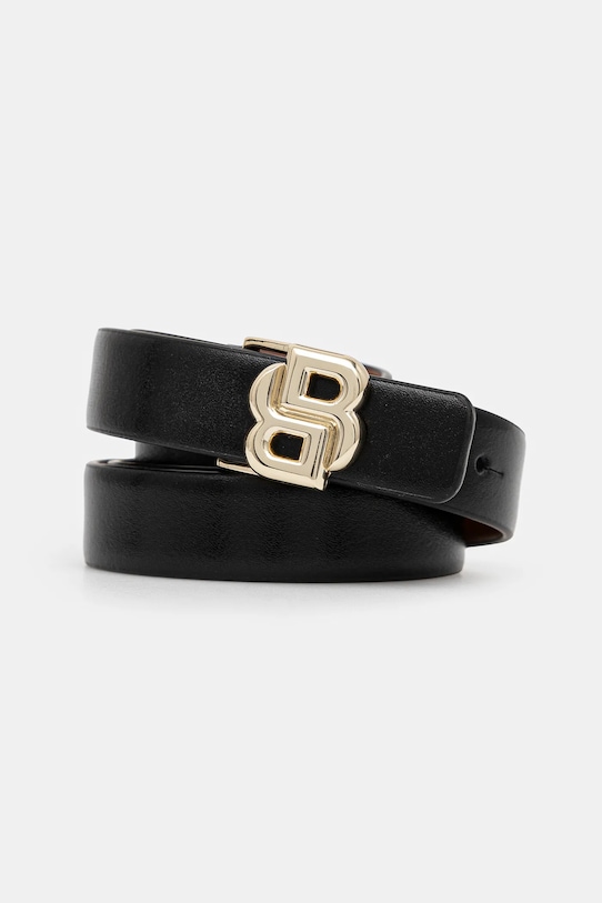 Obojstranný kožený opasok BOSS čierna 50536865