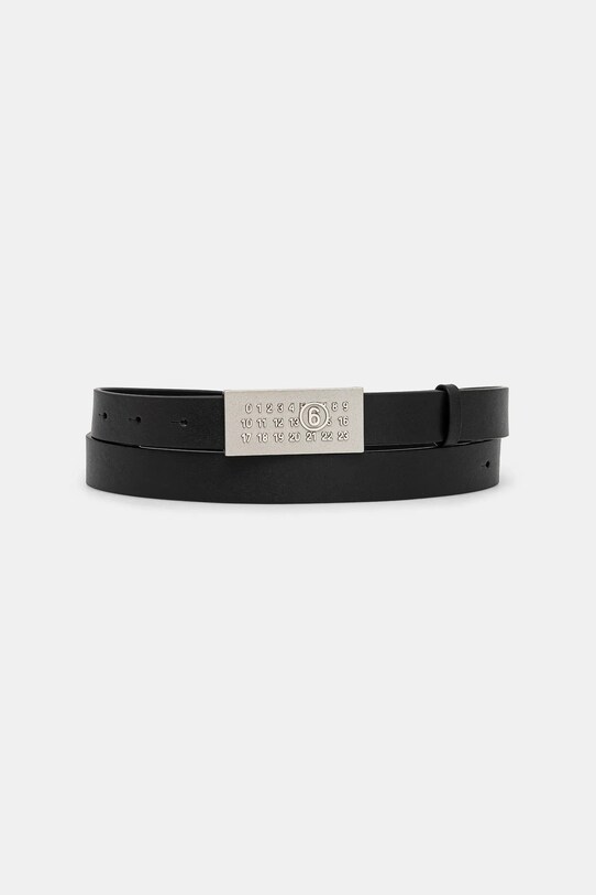 Δερμάτινη ζώνη MM6 Maison Margiela μαύρο SA6TP0010.P7258