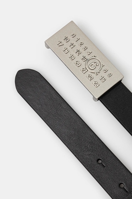 MM6 Maison Margiela curea de piele SA6TP0010.P7258 negru SS25