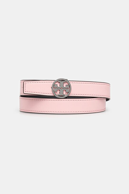 Tory Burch curea de piele cu două fețe Miller Smooth Reversible Planet friendly roz 159072.650