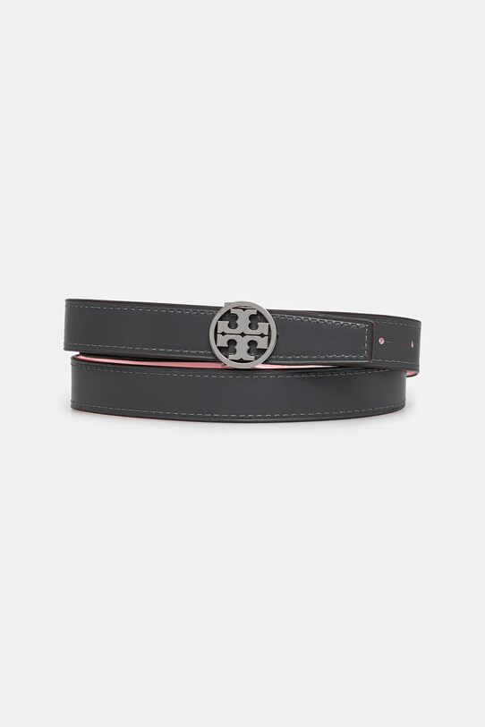 Tory Burch curea de piele cu două fețe Miller Smooth Reversible 159072.650 roz SS25