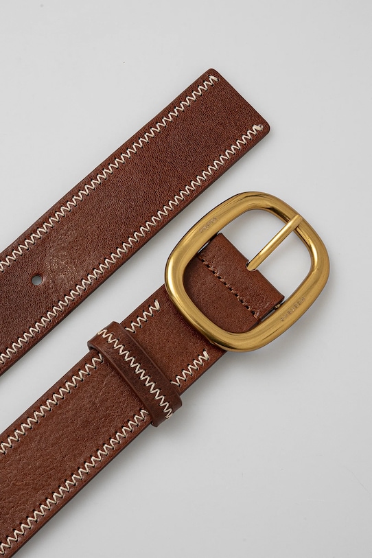 Шкіряний ремінь Weekend Max Mara 2515501025600 коричневий SS25