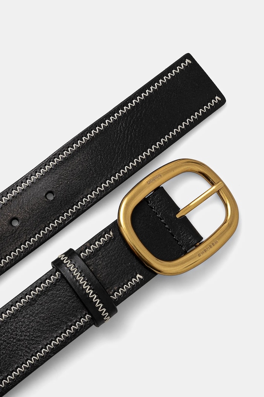 Weekend Max Mara pasek skórzany 2515501025600 czarny SS25