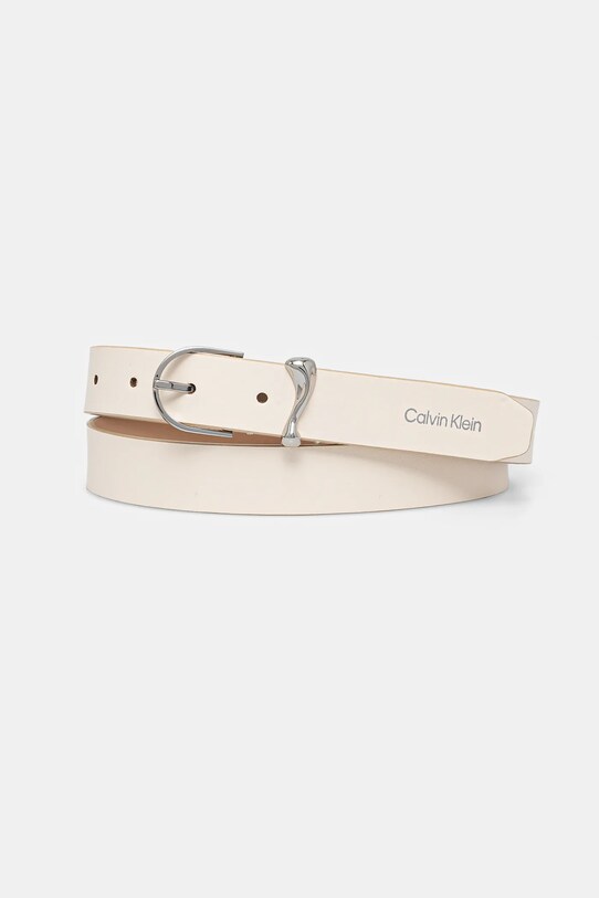 Кожаный ремень Calvin Klein бежевый K60K613234