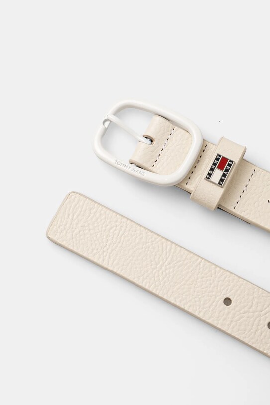 Tommy Jeans curea din piele intoarsa AW0AW17392 bej SS25