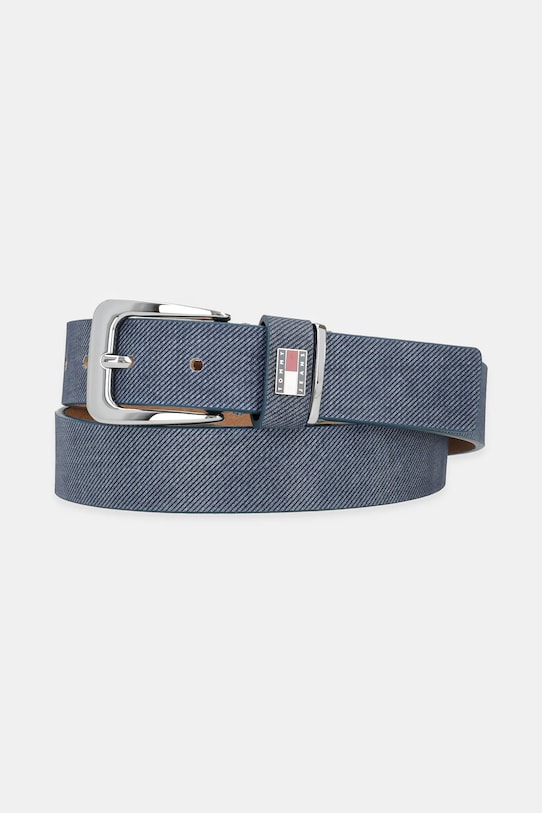 Tommy Jeans curea de piele albastru AW0AW17393