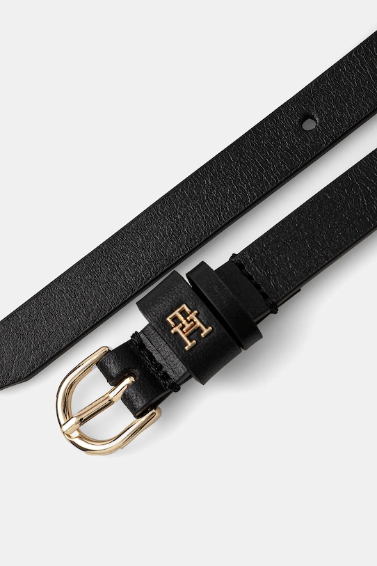 Kožený pásek Tommy Hilfiger AW0AW17246 černá SS25