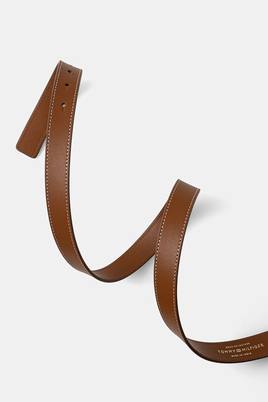 Δερμάτινη ζώνη Tommy Hilfiger AW0AW17248 καφέ SS25