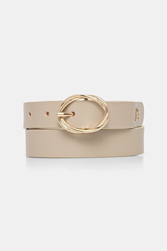 Kožený opasok Tommy Hilfiger béžová AW0AW17251