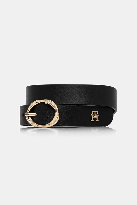 Kožený opasok Tommy Hilfiger čierna AW0AW17251