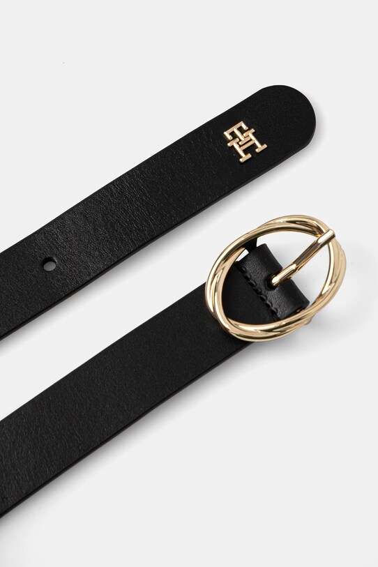 Kožený opasok Tommy Hilfiger AW0AW17251 čierna SS25