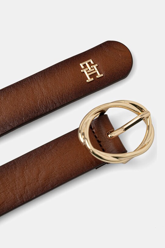 Kožený opasok Tommy Hilfiger AW0AW17252 hnedá SS25