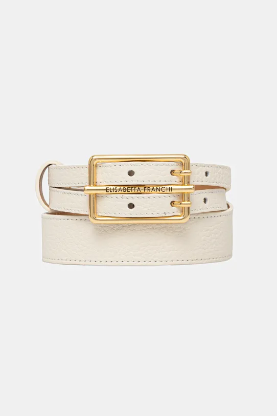 Elisabetta Franchi cintura pelle fiore beige CT32S52E2