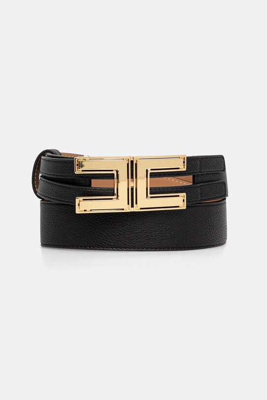 Ζώνη Elisabetta Franchi απομίμηση λείου δέρματος μαύρο CT33S52E2