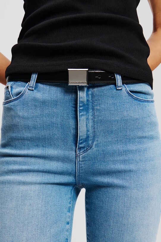 Karl Lagerfeld curea de piele A2W33051 negru
