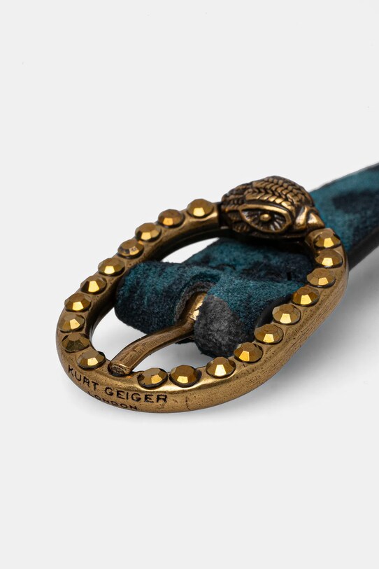 Akcesoria Kurt Geiger London pasek skórzany 18 MAFAIR BELT 3654085209 granatowy