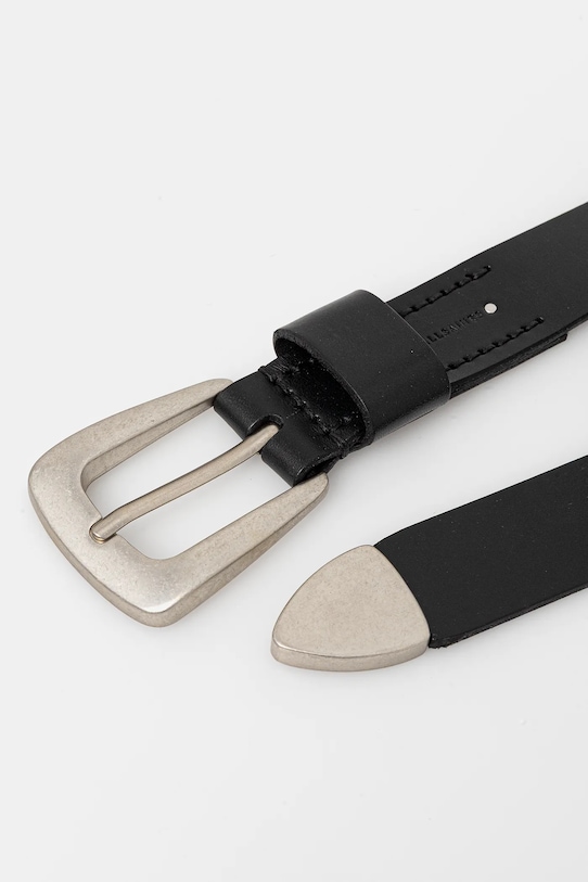 Шкіряний ремінь AllSaints 29AS300838 чорний SS25