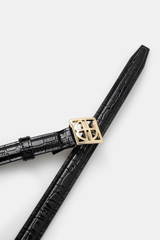Kožený pásek Anine Bing Monogram Belt A.12.10461 černá SS25