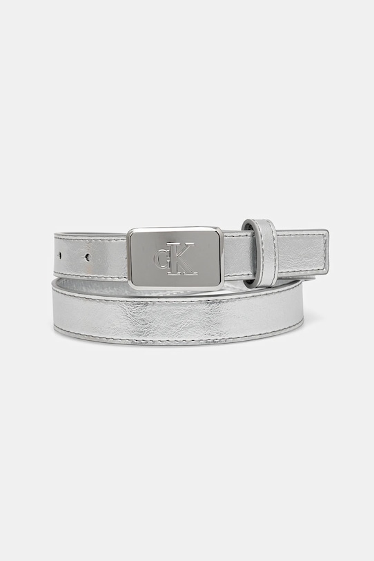 Detský opasok Calvin Klein Jeans 0 imitácia kože strieborná IU0IU00666.PPYA