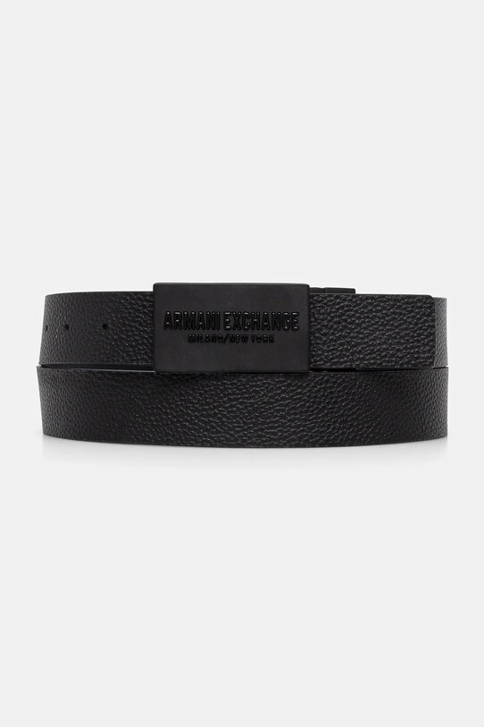 Oboustranný kožený pásek Armani Exchange imitace kůže černá XM000289.AF12120