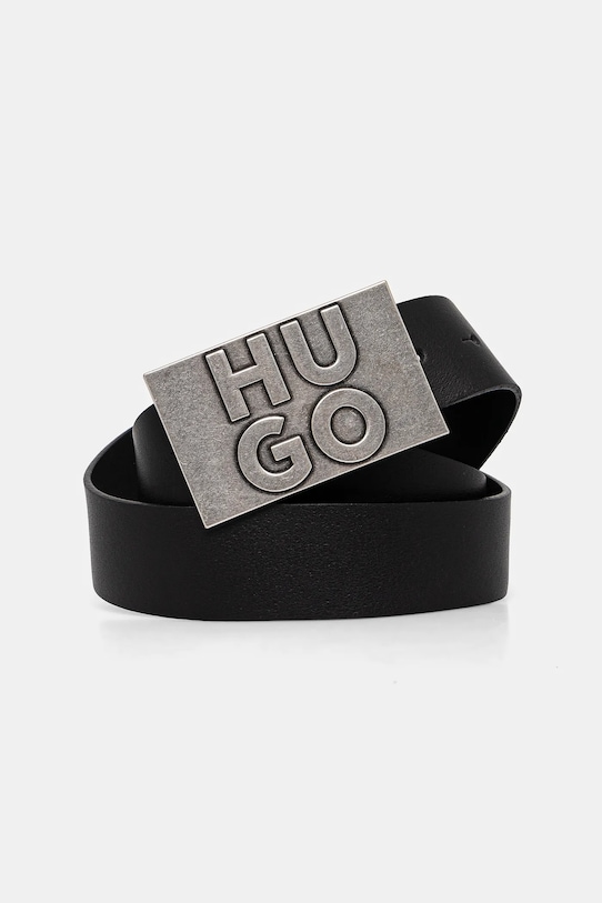 HUGO curea de piele negru 50537037