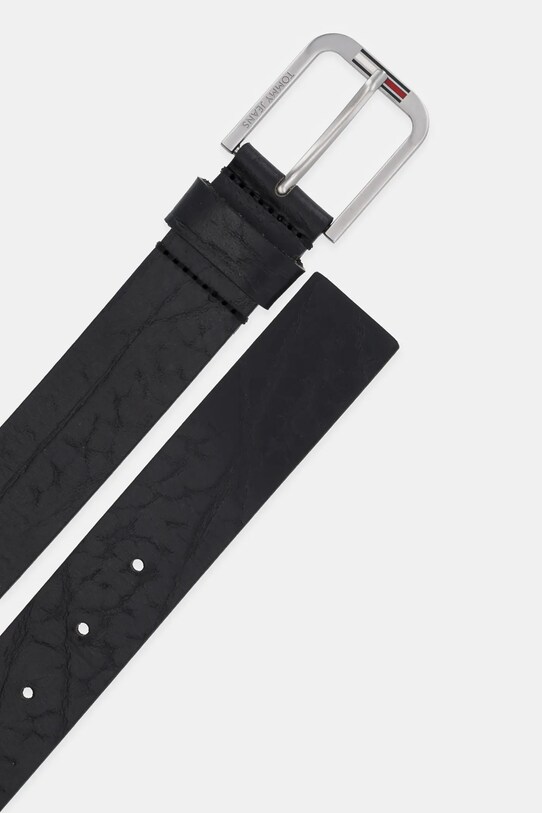 Tommy Jeans curea de piele AM0AM13369 negru SS25